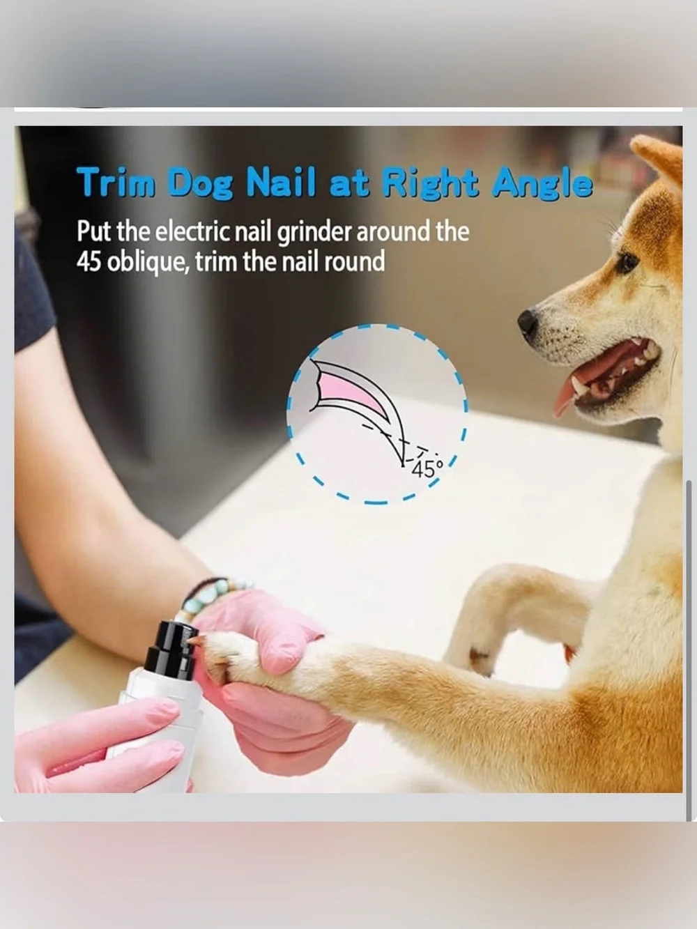 Casfuy Rechargeable Upgraded 2-Speed Professional Pet Nail Grinder | Dogs & Cats